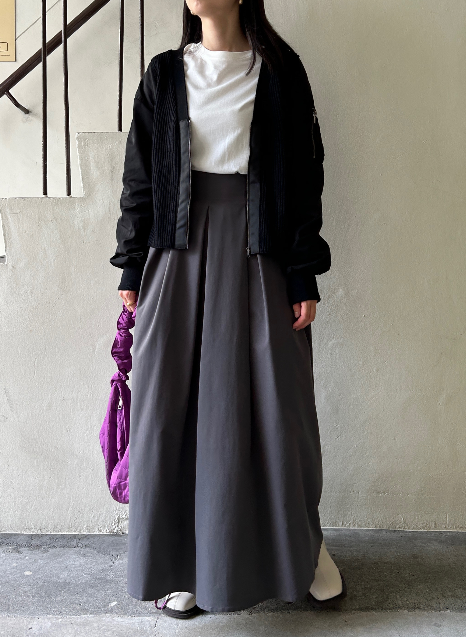 157cm】MA-1×KNIT DOCKING CARDIGAN – SOELLE