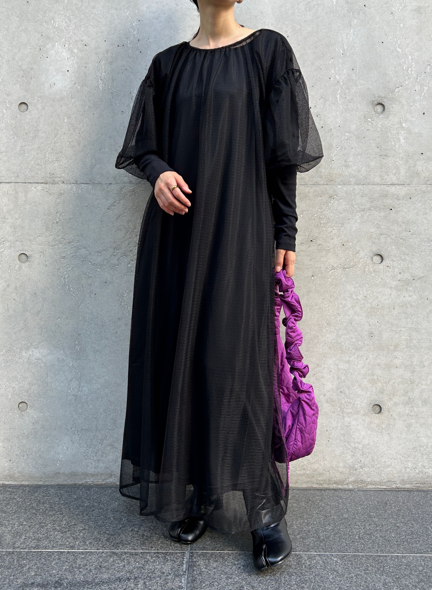【157cm】TULLE LAYERED ONEPIECE
