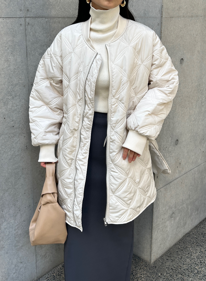 DRAWSTRING QUILTING COAT