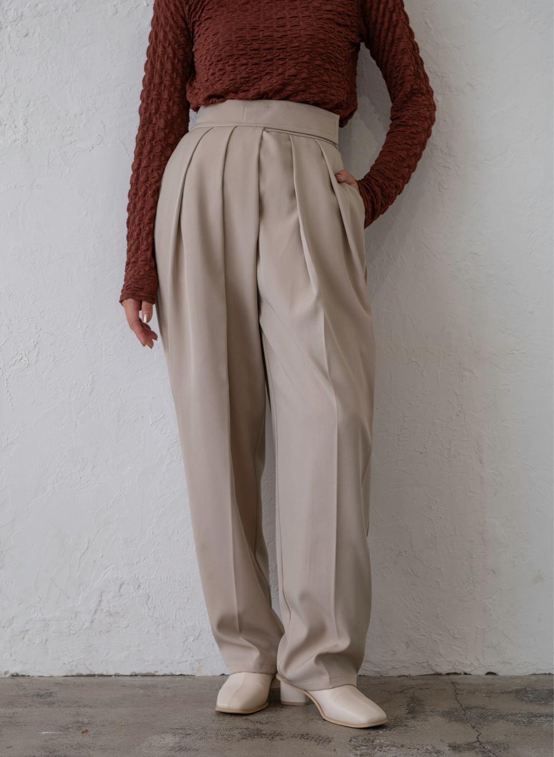 TWILL TUCK TAPE PANTS