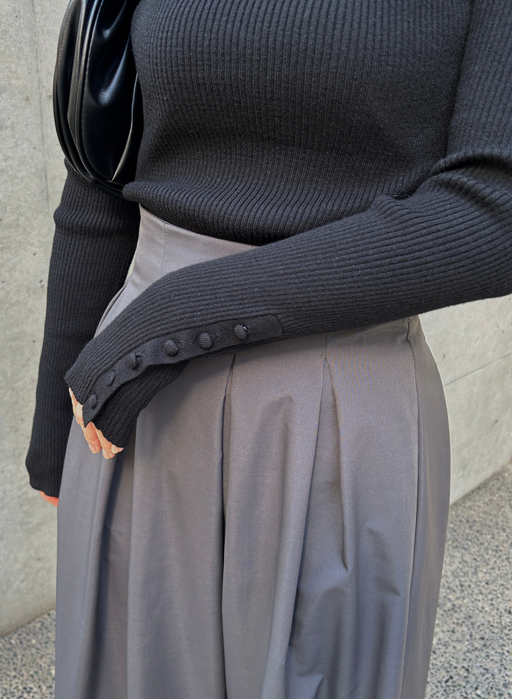 SLEEVE BUTTON RIBKNIT