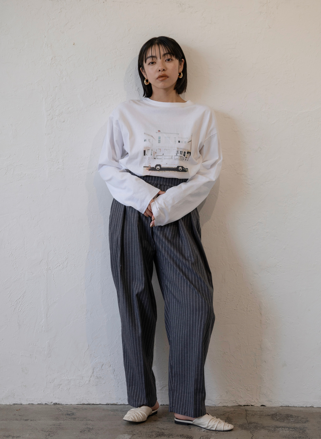 TUCK TAPE STRIPE PANTS