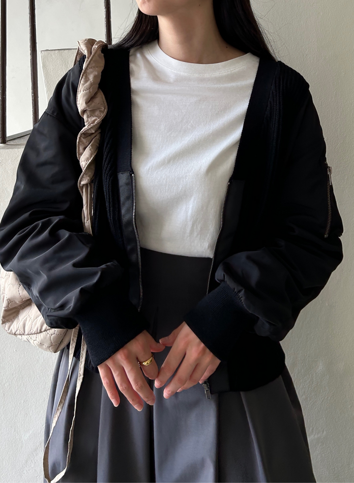 MA-1×KNIT DOCKING CARDIGAN