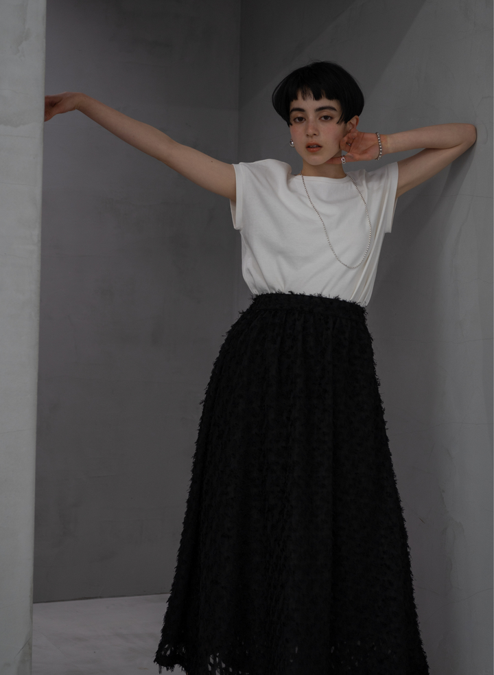 SHEER JACQUARD FLARESKIRT